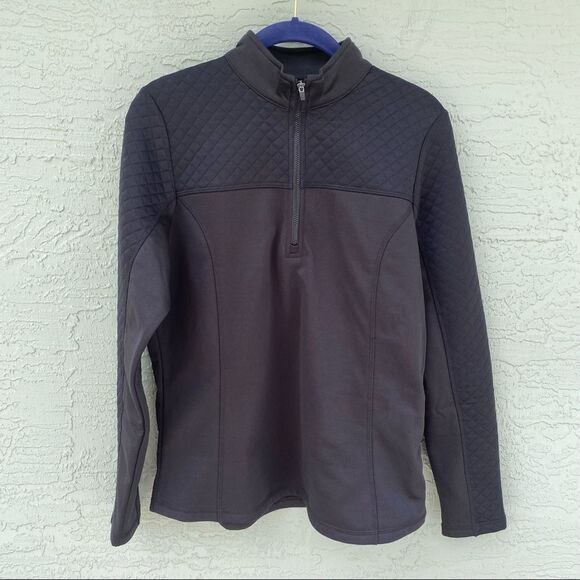 Callaway Golf Sz M Black 1/4 Zip Quilted On Top & Arms - Picture 2 of 9